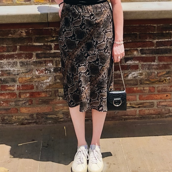 Zara midi snakeskin brown skirt - Picture 4 of 4
